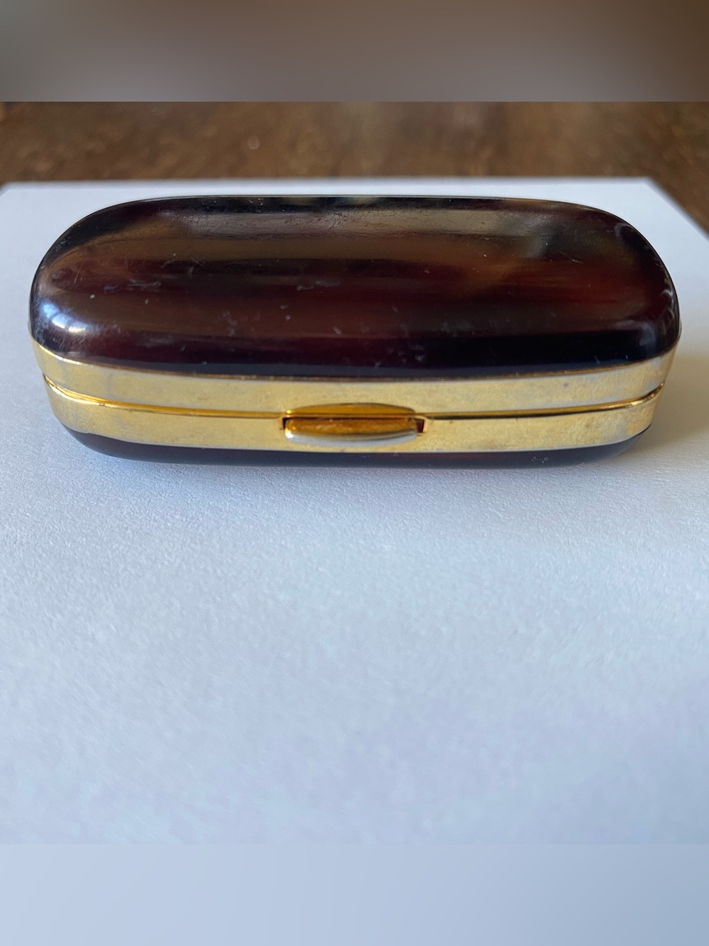 Tano of Madrid Faux Tortoise Shell Trinket or Pill Box